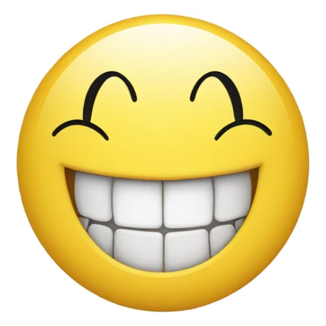 Yellow circle black eyes and top teeth smile with no bottom teeth  sticker