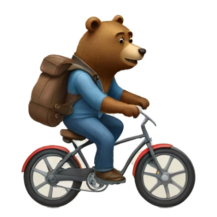 Bear riding a bike sticker