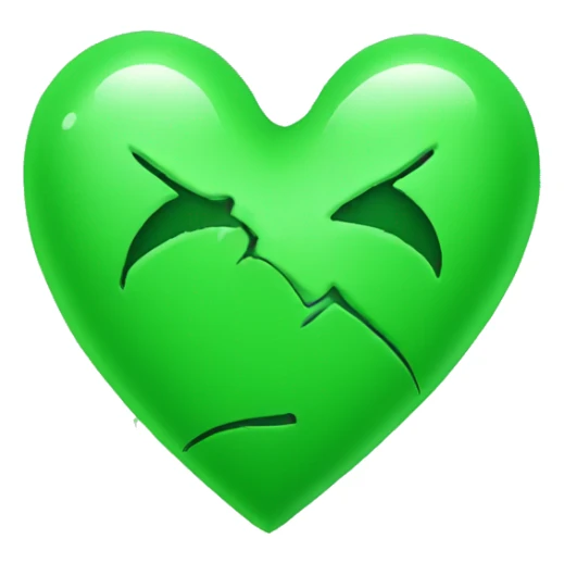 Broken heart emoji in green colour  sticker