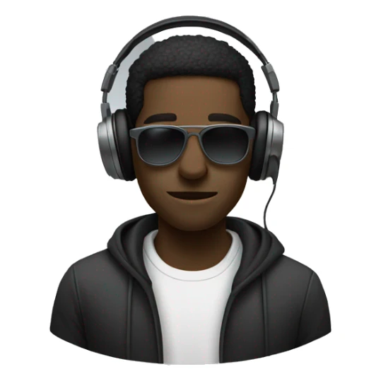 black dude with shades coved in smoke with headphones on  sticker