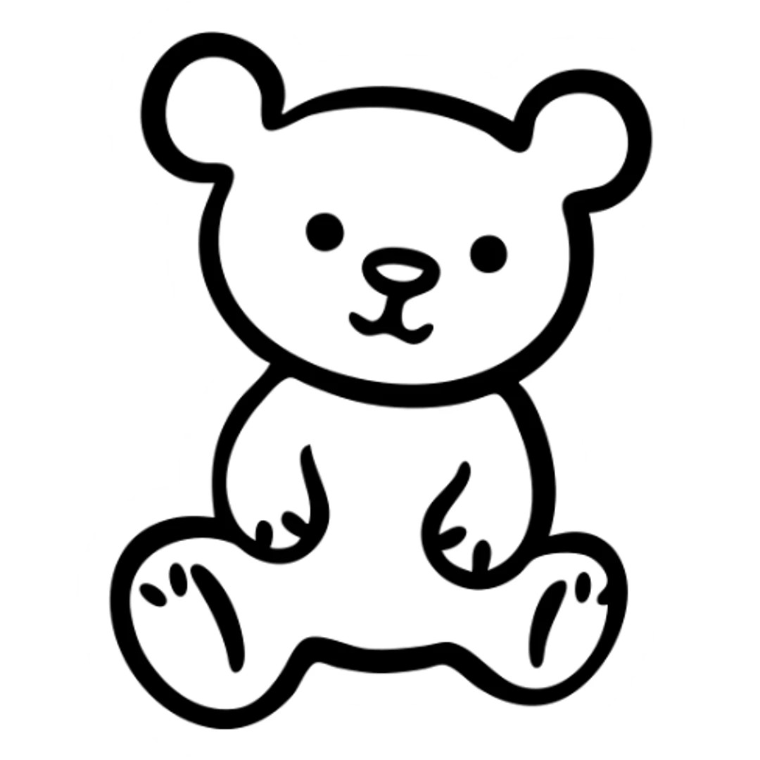 Cute bear cub sitting sticker