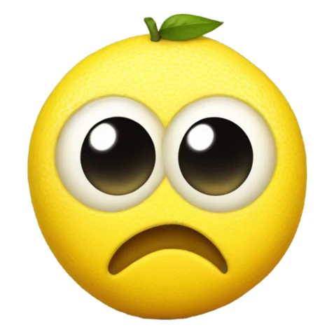 A yellow lemon with heart eyes sticker