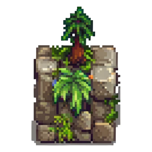 Discord logo as a Minecraft block, pixel art, with grass and stone textures, 256x256 pixels sticker