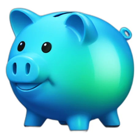 blue piggy bank with gradient sticker