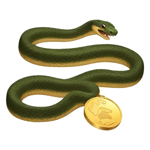 Big snake with a gold medal sticker