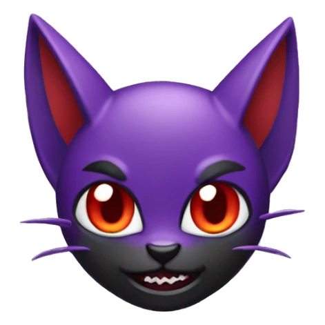 Black punk red purple bat-cat Pokémon sticker