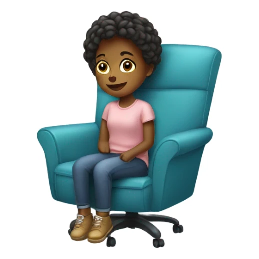 girl sitting on chair sticker