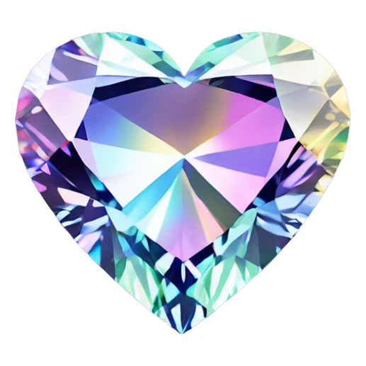 Heart shaped 56-carat rainbow diamond sticker