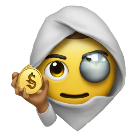 with heart eye and money in hand sticker