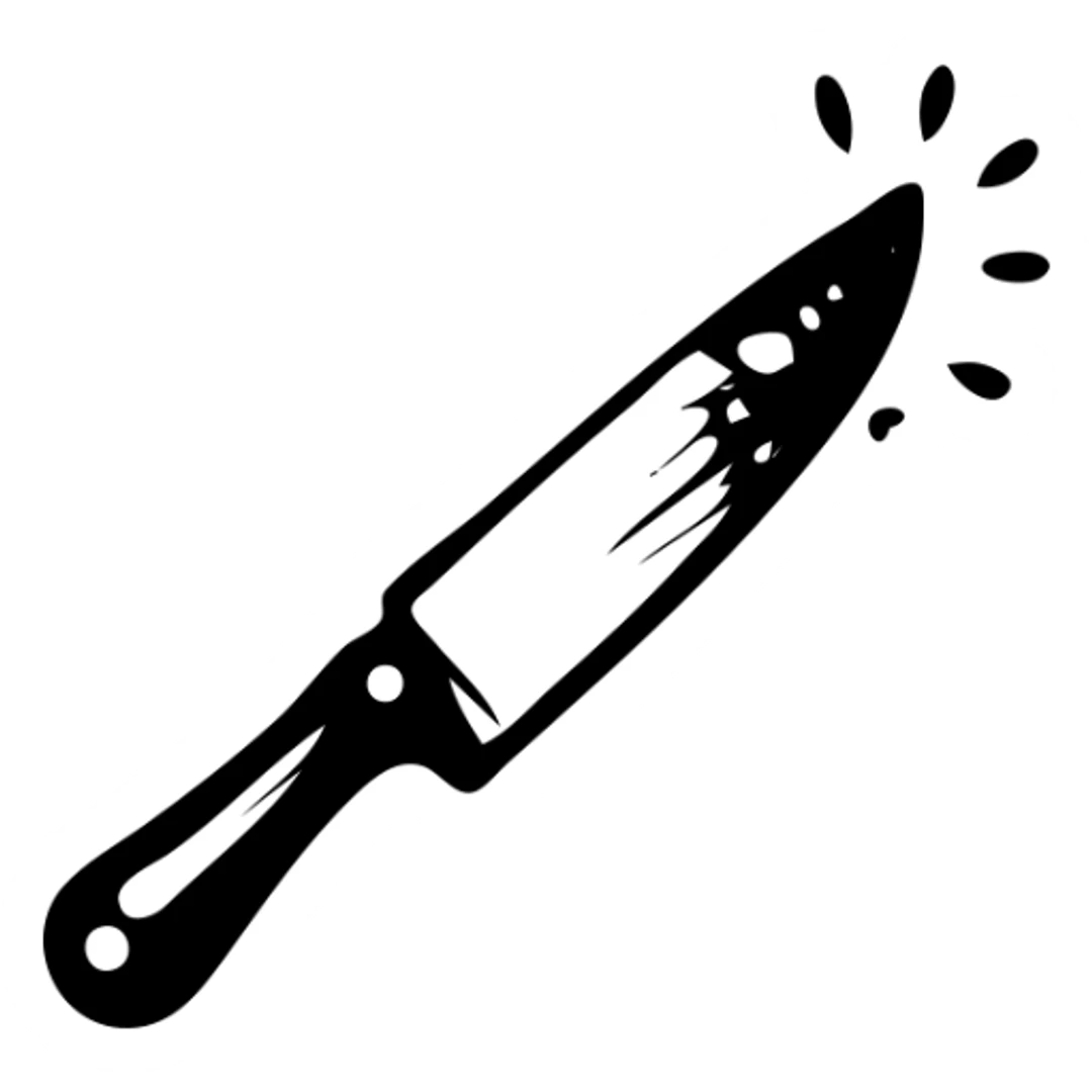 knife with blood sticker
