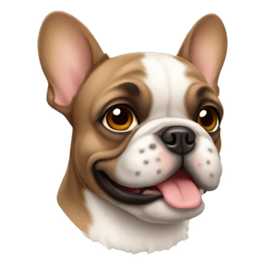 Brown fluffy French bulldog  sticker