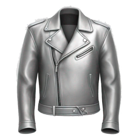 Realistic isolated silver fashion leather jacket. sticker