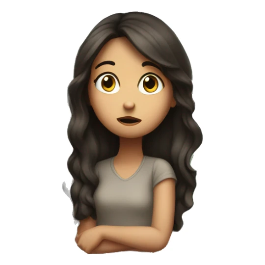 Brunette girl looking out of window sad sticker