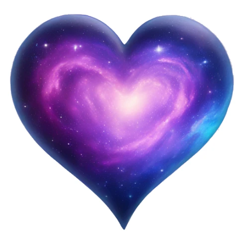 Galaxy heart that is blue and purple  sticker