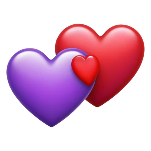  Purple and  red hearts beside each other  sticker