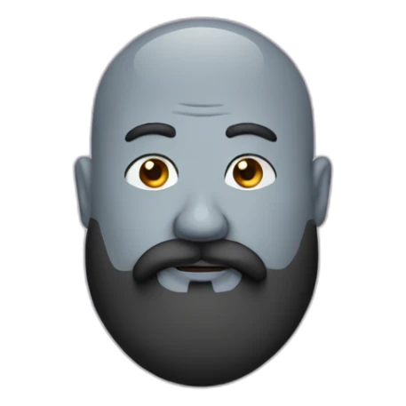 one fat bald man with moustache and long black beard sticker