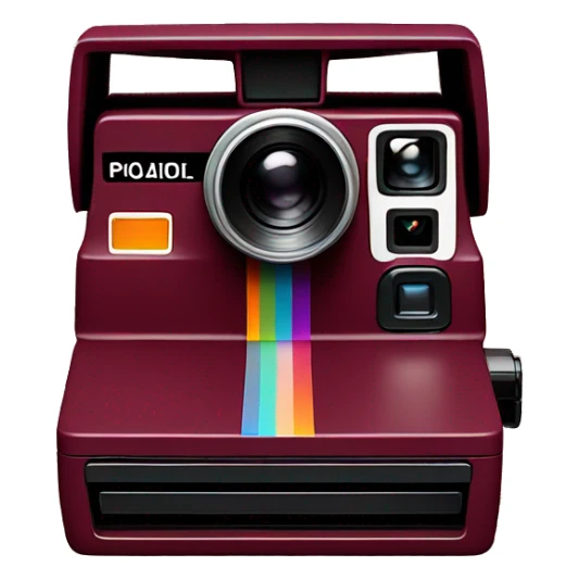 Polaroid camera realistic burgundy color sticker