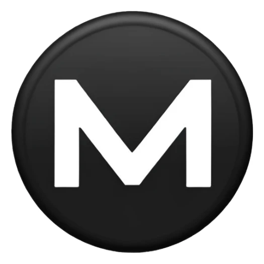 Black circle with “MB” written on in the middle of it. Nothing else sticker