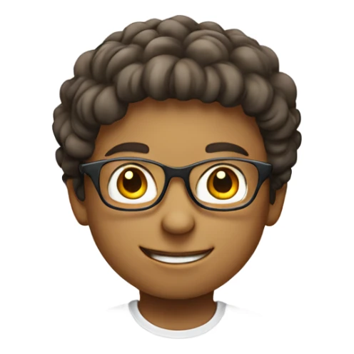 Smiling boy and girl emoji both white . Boy wearing glasses  sticker