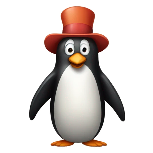 Pingüino enfadado con cara de payaso sticker