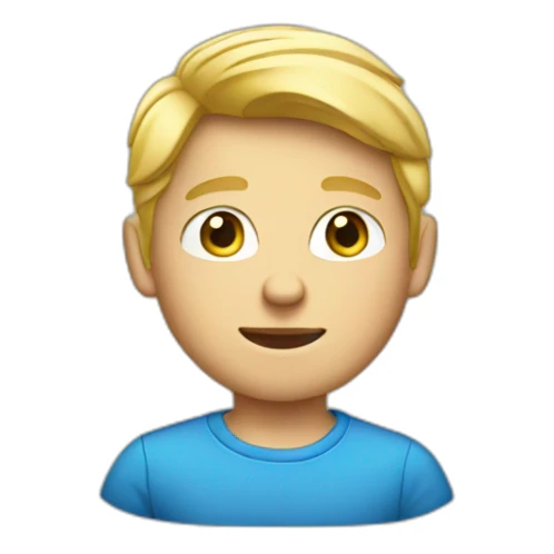 blonde boy in blue shirt iPhone sticker