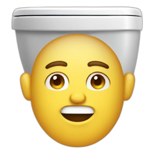 A toilet with a man's head sticker