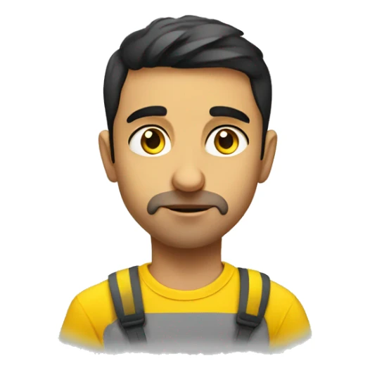 young Armenian Man in Yellow T-shirt  is thinking sticker