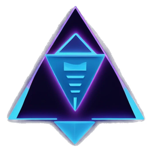 Image features a digital, futuristic style with a dark background and a glowing, neon blue logo and text. The logo is triangular with a stylized 'T' and 'D' merged together, forming a sharp, geometric shape. sticker