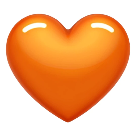 heart with a metallic orange finish sticker