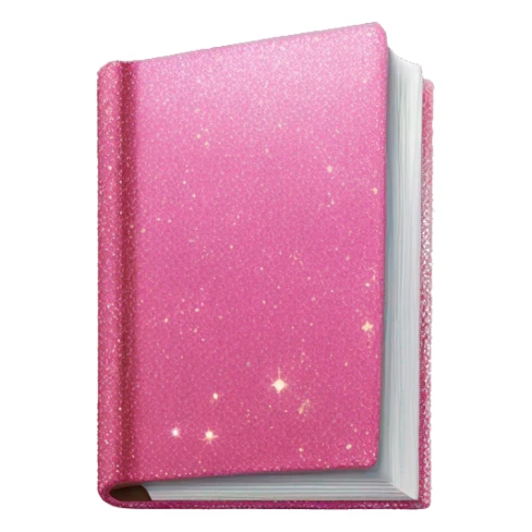 Pink skinny book with glitter  sticker