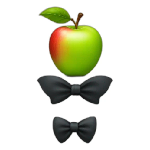 apple with tie and top hat sticker