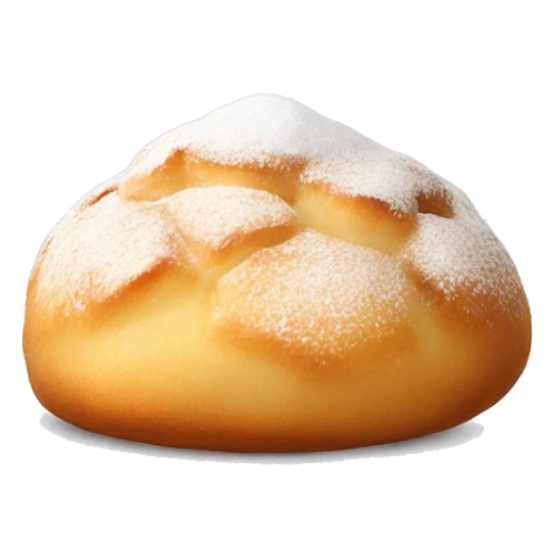 one fried dough ball with powdered sugar sticker