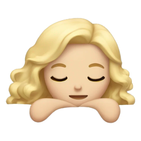 Blonde Girl sleeping in bed sticker