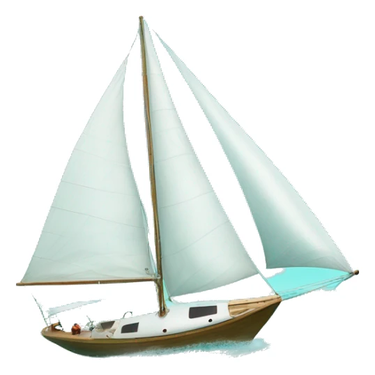 40 foot sailboat floating in a vibrant turquoise colored ocean sticker