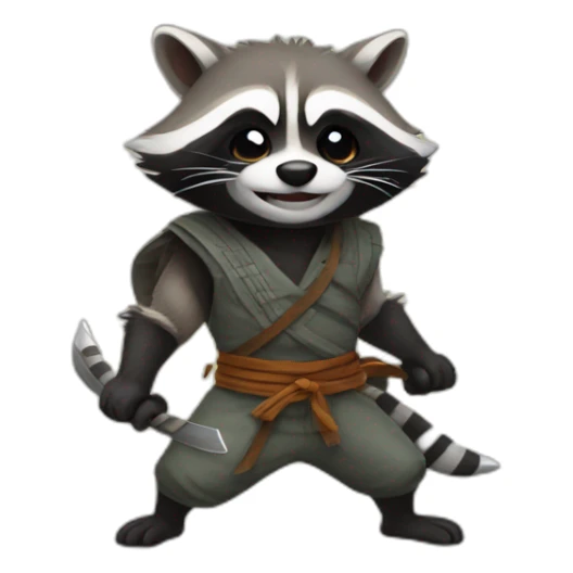 smile ninja raccoon sticker