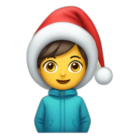 Estrellita qzul con gorro de navidad sticker