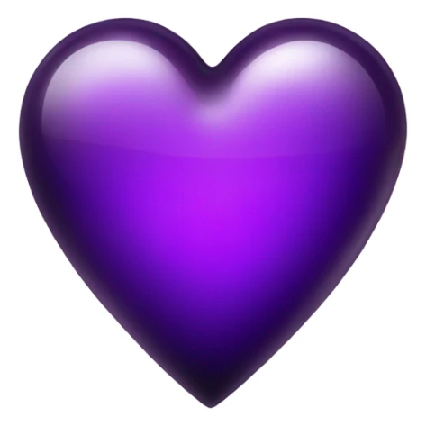 Shiny glass dark purple heart  sticker