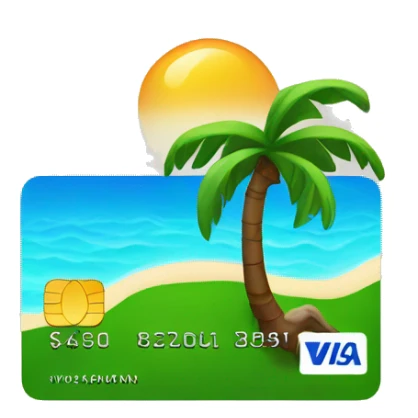 tropical island credit card sticker