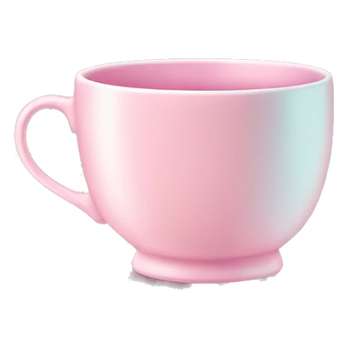 pastel pink tea cup that says “The Big Deal” sticker