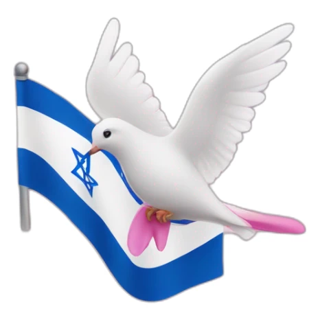 Israel flag and pink dove of peace sticker