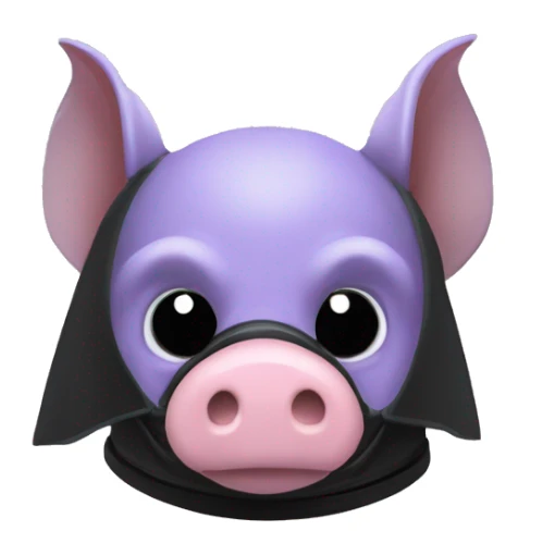 Lavender gray Pig darth Vader mask face armadillo darth Vader fanned tail feathered tail pig armadillo darth Vader face sticker
