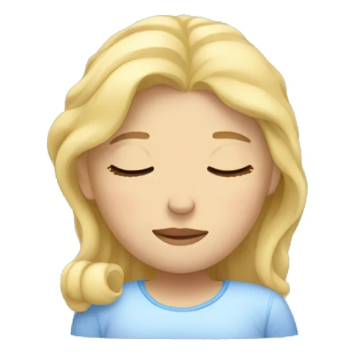 Girl with blond hair sleeping sticker