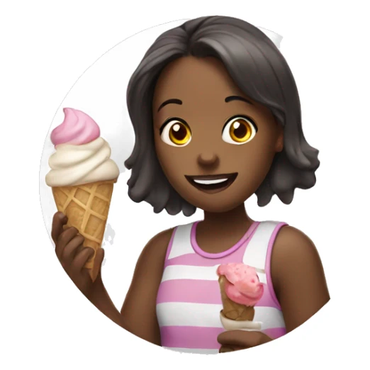 girl eating icecream sticker