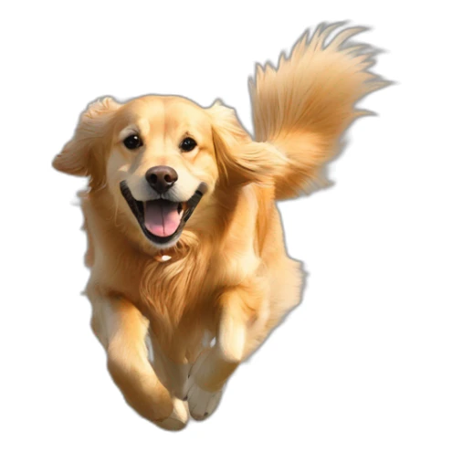golden retriever running after frisbee sticker