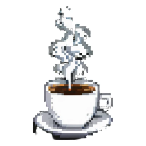 cup of coffee with steam sticker