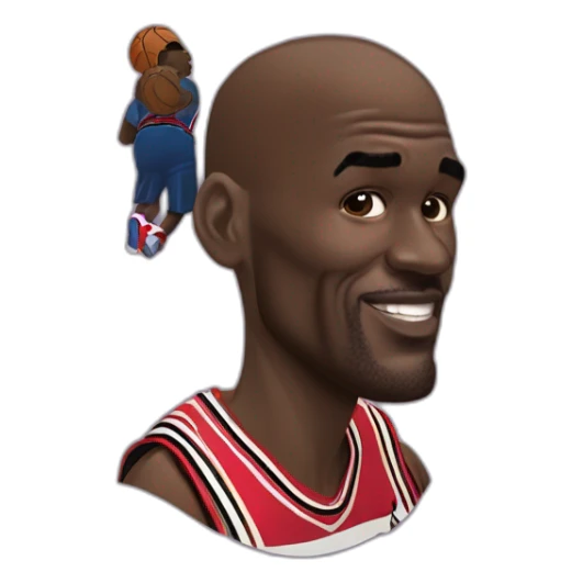 Michael Jordan dunkant sur la tête de Shaquille O'Neal sticker