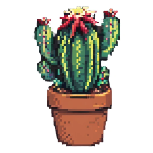 cactus plant in pot sticker