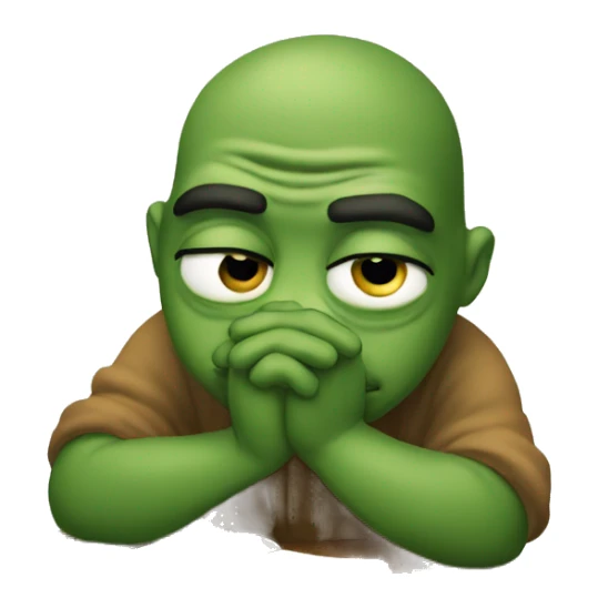 pepe praying and hoping for something sticker