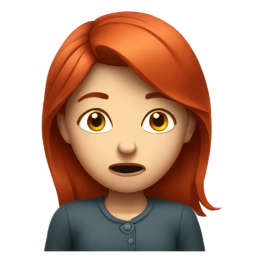 red hair girl disgusted sticker