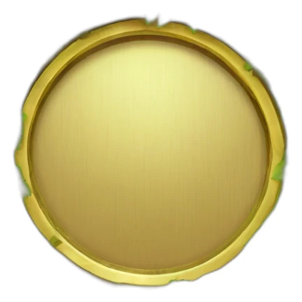 a ring of shrubbery with a golden bordered shield in front of it sticker